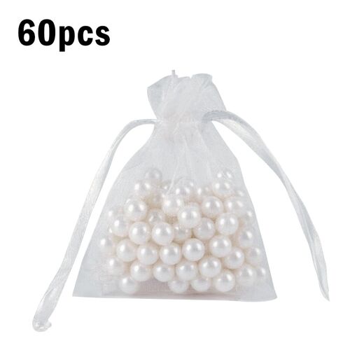 Sac À Bonbons Design En Maille 60 Ppièces, Pochette À Cordon, Cadeau De Fête De Mariage, Fil Satin Organza Pochette Préférée, Nouvel Arrivage