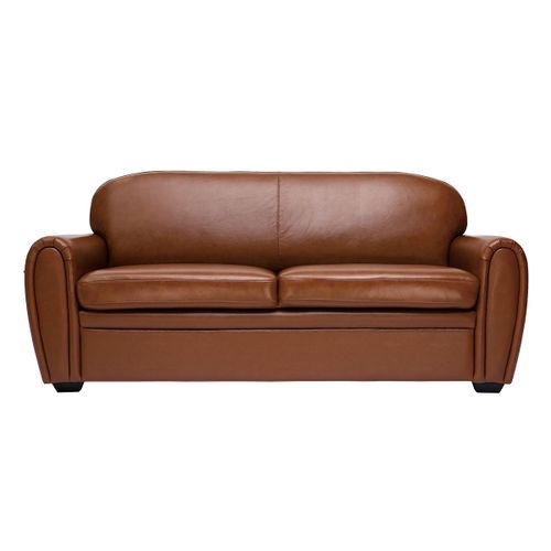 Canapé Cuir 3 Places Vintage Marron Club