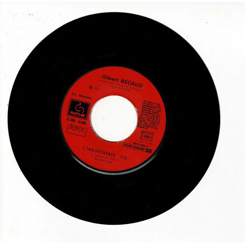 Vinyle 45t Gilbert Becaud L'indifference