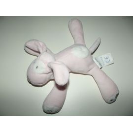 Doudou Chien Allongé Couché Okaidi Obaibi Rose Blanc Marron Jouet Bebe Naissance Peluche Éveil Enfant  Blanket Comforter Soft Toys 