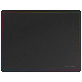 Mars Gaming MMP124, Tapis de souris Gaming 36x26cm, bord arc-en-ciel, Base Antidérapante, Surface Nanotextile, Noir