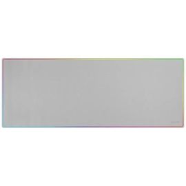 Mars Gaming MMP224, Tapis de souris Gaming XXL 88x33cm, Bords arc-en-ciel, Base Antidérapante, Surface Nanotextile, Blanc