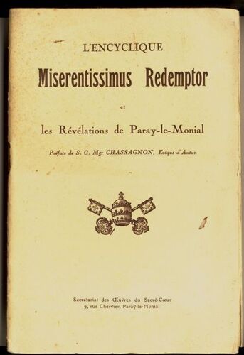 L'encyclique Miserentissimus Redemptor Et Les Révélations De Paray Le Monial