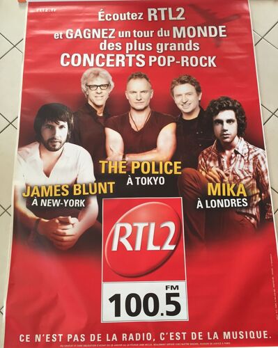 The Police - Concert / Rtl2 - Affiche / Poster Livré Roulé