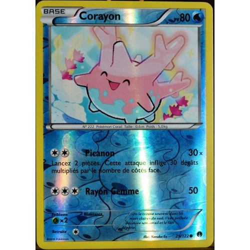 Carte Pokémon 29/122 Corayon 80 Pv - Reverse Xy - Rupture Turbo Neuf Fr