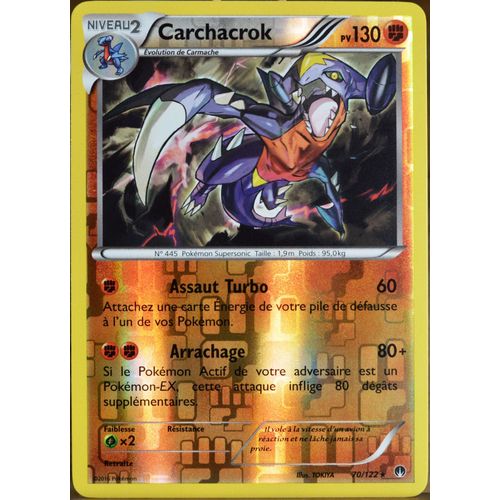 Carte Pokémon 70/122 Carchacrok 130 Pv - Reverse Xy - Rupture Turbo Neuf Fr