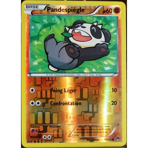 Carte Pokémon 71/122 Pandespiègle 60 Pv - Reverse Xy - Rupture Turbo Neuf Fr