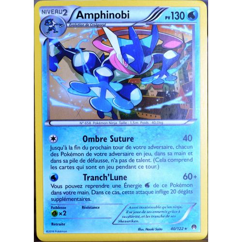 Carte Pokémon 40/122 Amphinobi 130 Pv Xy - Rupture Turbo Neuf Fr