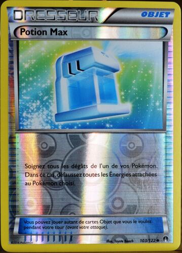 Carte Pokémon 103/122 Potion Max - Reverse Xy09 - Rupture Turbo Neuf Fr