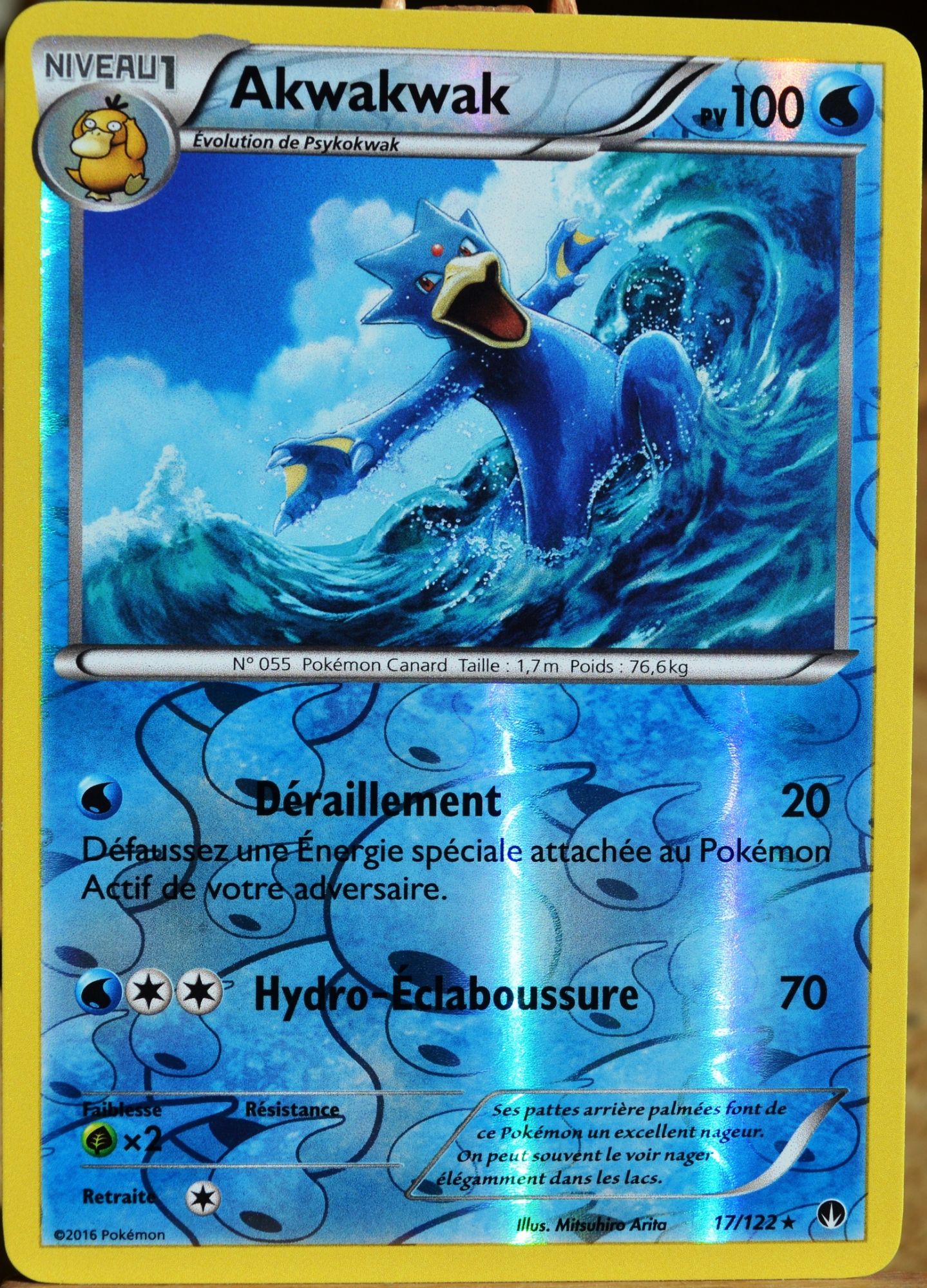 Carte Pokémon 17/122 Akwakwak 100 Pv - Reverse Xy - Rupture Turbo Neuf Fr