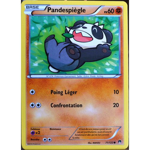 Carte Pokémon 71/122 Pandespiègle 60 Pv Xy09 - Rupture Turbo Neuf Fr