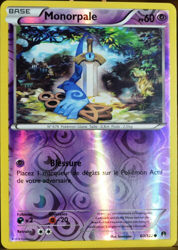 Carte Pokémon 60/122 Monorpale 60 Pv - Reverse Xy - Rupture Turbo Neuf Fr
