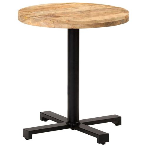 Table De Bistro Ronde Ø70x75 Cm Bois De Manguier Brut - Vidaxl