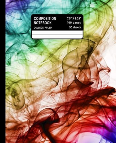 Composition Notebook: Abstract Colorful Design- 7.5" X 9.25" - College Ruled 100 Pages