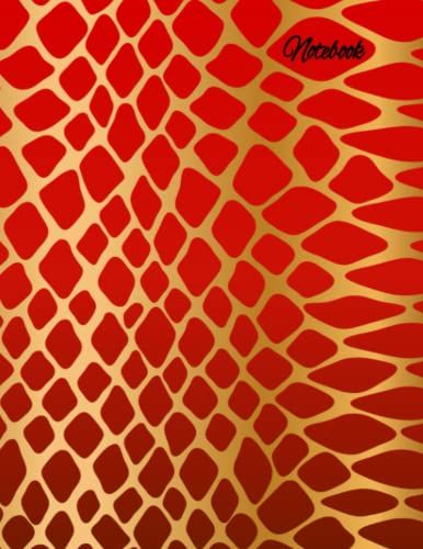 Red And Gold Abstract Notebook - Large 8.5x11 Inches-120 Pages- College Ruled: Composition Notebook