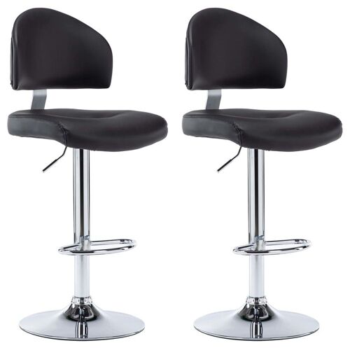 Tabourets de bar 2 pcs Noir Similicuir - VidaXL