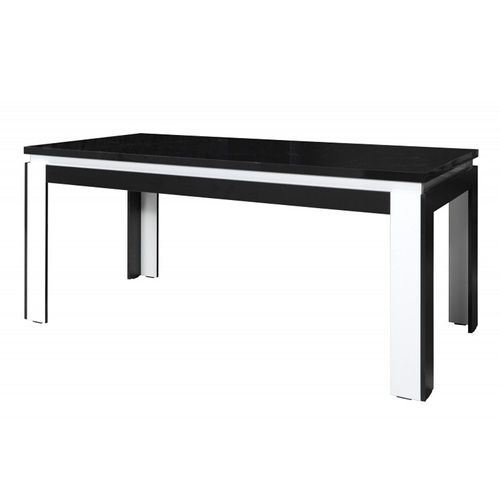 Table Salle À Manger Lina 160cm . Coloris Noir Et Blanc. Table 4 Personnes. Design Moderne.