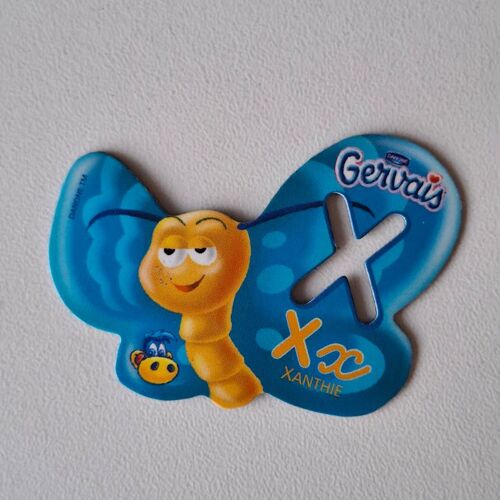 Magnet Série Animaux Pochoir Danone Gervais Alphabet Lettre X Xanthie Papillon
