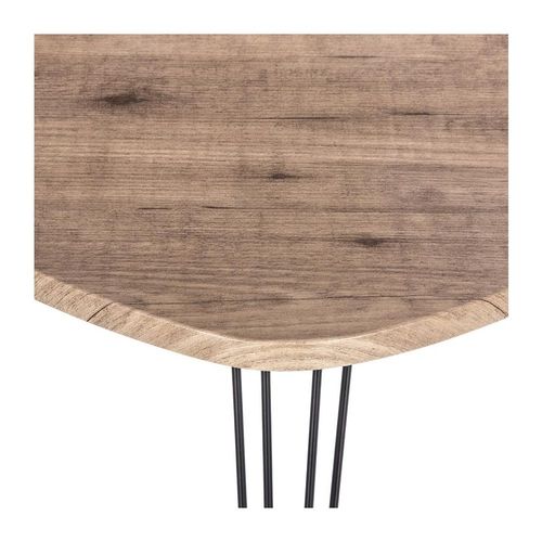 Table D'appoint Finition Effet Bois Et Pieds En Métal