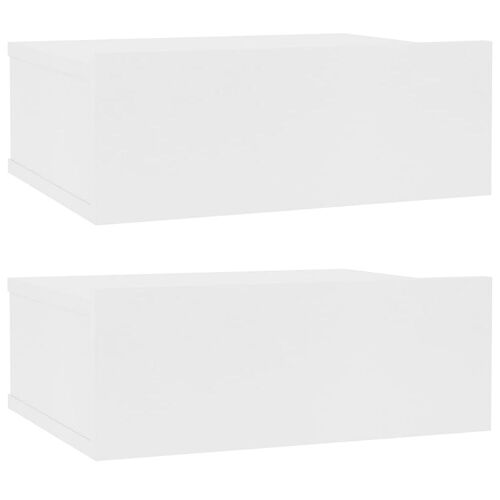 Tables de chevet flottantes 2 pcs Blanc 40x30x15 cm Aggloméré - VidaXL
