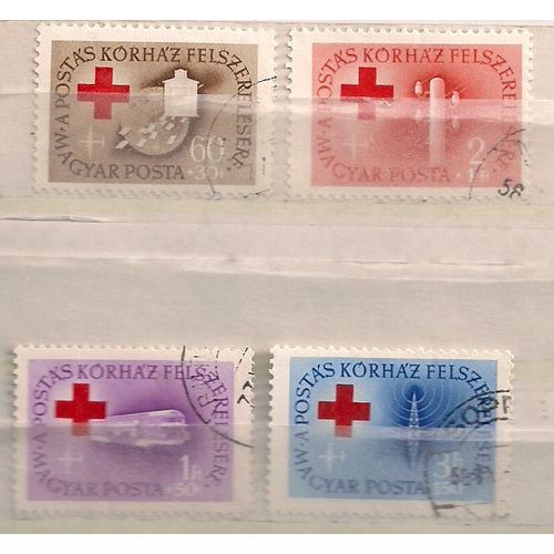 Hongrie- 4 Timbres Oblitérés- Croix Rouge