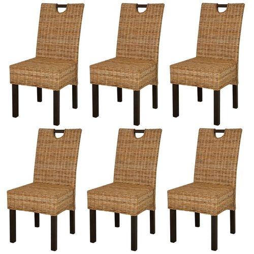 Chaises De Salle À Manger 6 Pcs Rotin Kubu Bois De Manguier - Vidaxl