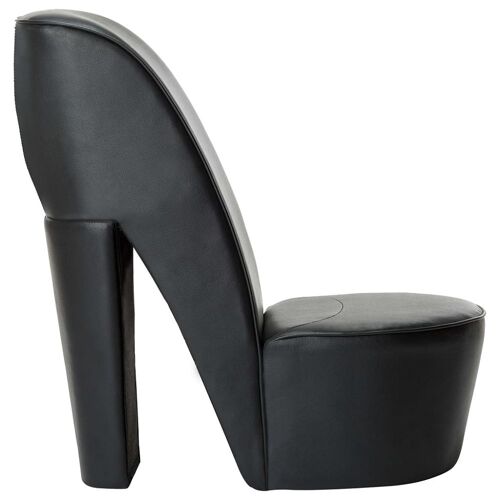 vidaXL Chaise en forme de chaussure à talon haut Noir Similicuir