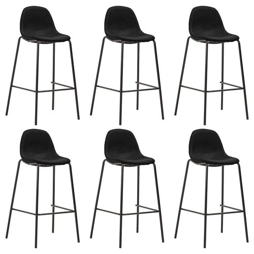 Chaises De Bar 6 Pcs Noir Tissu - Vidaxl