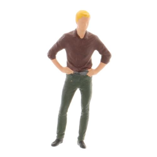 Figurine De Scène Pour Petites Personnes, Modèle Mains Sur Hanches, Homme Train Disposition Des Chemins De Fer, 1/64