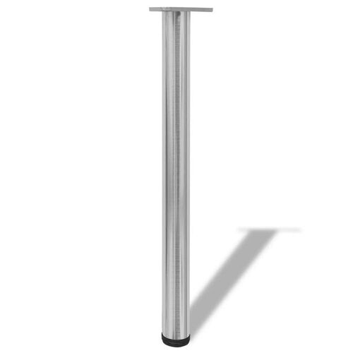 4 Pieds De Table Nickel Brossé À Hauteur Réglable 710 Mm