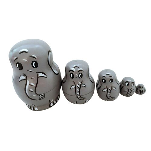 Poupée D'éléphant Russe, 5 × Babushka Matryoshka