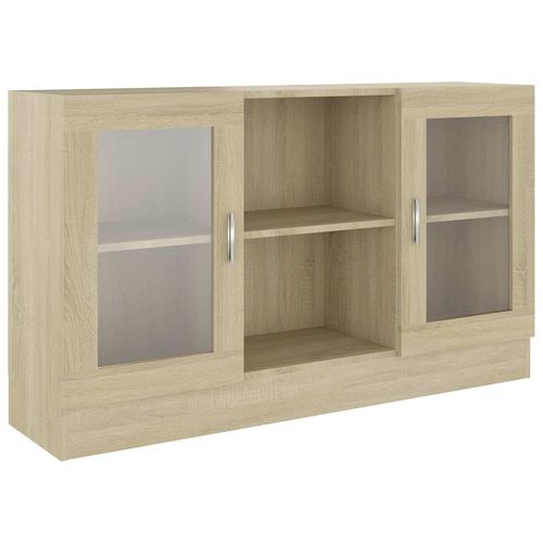 Armoire À Vitrine Chêne Sonoma 120x30,5x70 Cm Aggloméré - Vidaxl