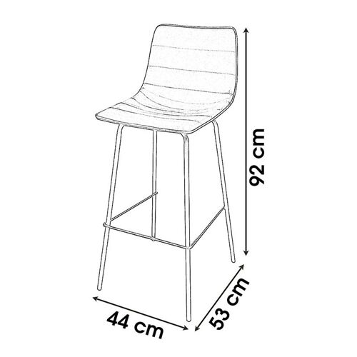 Tabouret de bar industriel Brooklyn - H. 92 cm - Bleu