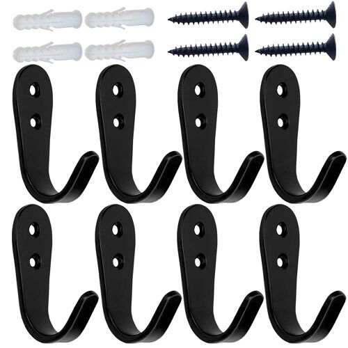 Crochet Mural Pour Tapis, 8 Pièces,, Noir, Robuste, Pour Vêtements, Durable, Pour Cuisine, Chambre À Coucher, Pour Serviettes, Pour La Maison