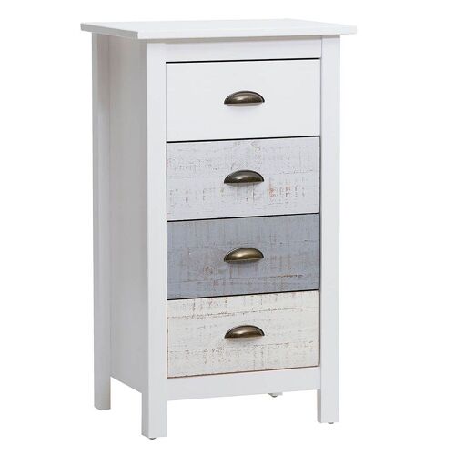 ROSALIA - Chiffonnier 4 Tiroirs Bois Aspect Vieilli