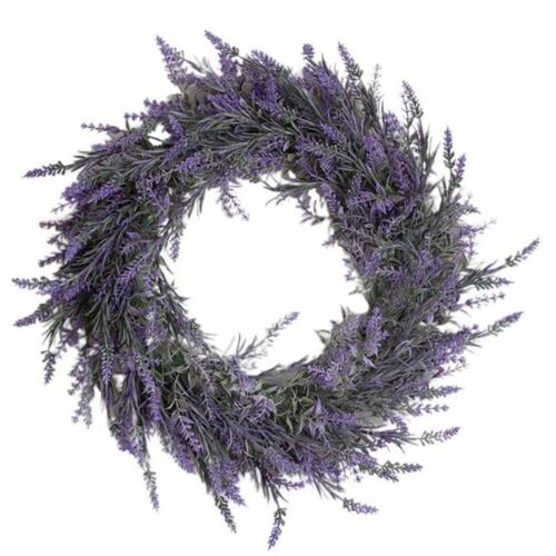 guirlande de couronne suspendue en fausse lavande pour porte d'entrée, décoration de fête de noël et de mariage