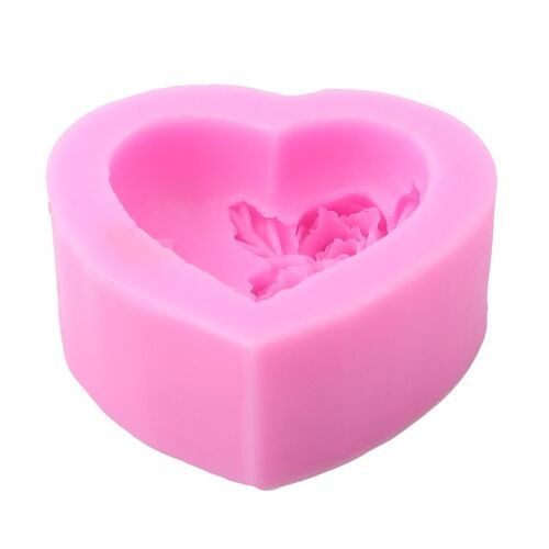 Moule À Savon En Silicone 3d En Forme De Coeur, Fleur, Rose, Chocolat, Bougie, Argile Polymère, Artisanat, Bricolage, Outil De Base De Savon
