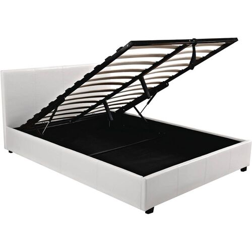 Lit double avec coffre "Carla" - 140 x 190 cm - Blanc