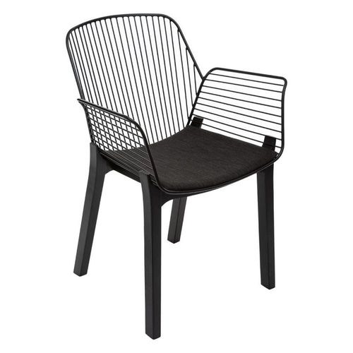 Fauteuil Fil " Alby " En Plastique & Bois Atmosphera - Noir