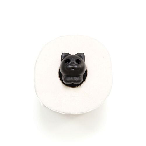 Dérouleur de papier toilette en forme de chat - Noir