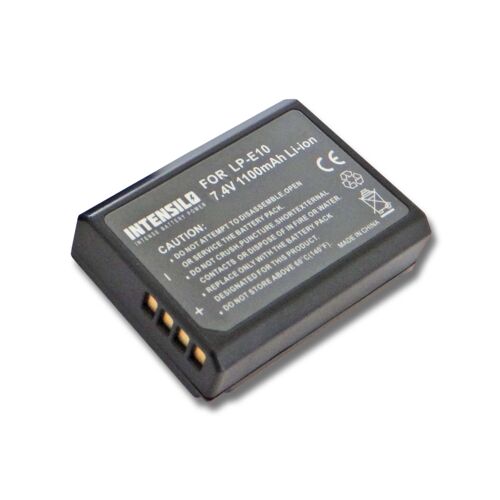 Batterie Li-Ion INTENSILO 1100mAh (7.4V) pour appareil photo, caméscope Canon EOS 1100, 1100D, 1200, 1200D. Remplace: LP-E10.