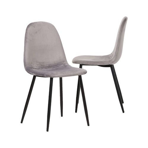 Chaise Scandinave Velours Gris Fer (Lot De 2)