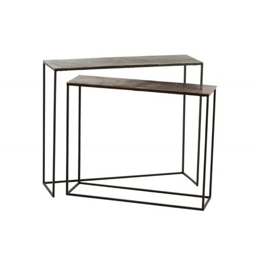 Lot de 2 Consoles Gigognes "Slim" 99cm Noir