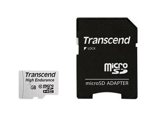 Transcend High Endurance - Carte mémoire flash (adaptateur microSDHC - SD inclus(e)) - 16 Go - UHS-I U1 / Class10 - SDHC