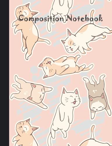 Composition Notebook: Kawaii Cute Cat College Ruled Blank Journal Notebook For Girls, Kids And Teens With 110 Pages School Notebook