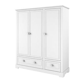 Armoire 3 Portes 2 Tiroirs Bellamy Marylou - Blanc