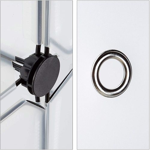 Étagère Armoire Meuble De Rangement À Chaussures En Plastique 12 Compartiments 125 Cm Transparent 13_0001