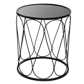 Set De 2 Tables En Métal Noir Et Verre Trempé