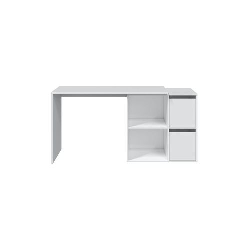 Bureau D'angle Modulable Smart Avec Rangement L120cm - Blanc
