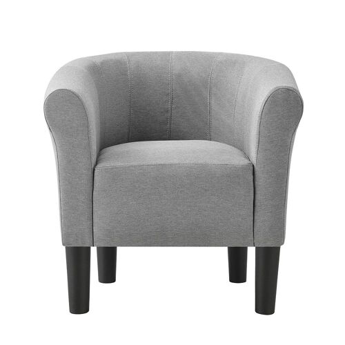 Fauteuil lounge chaise siège tissu polyester 70 cm gris claire 03_0001934